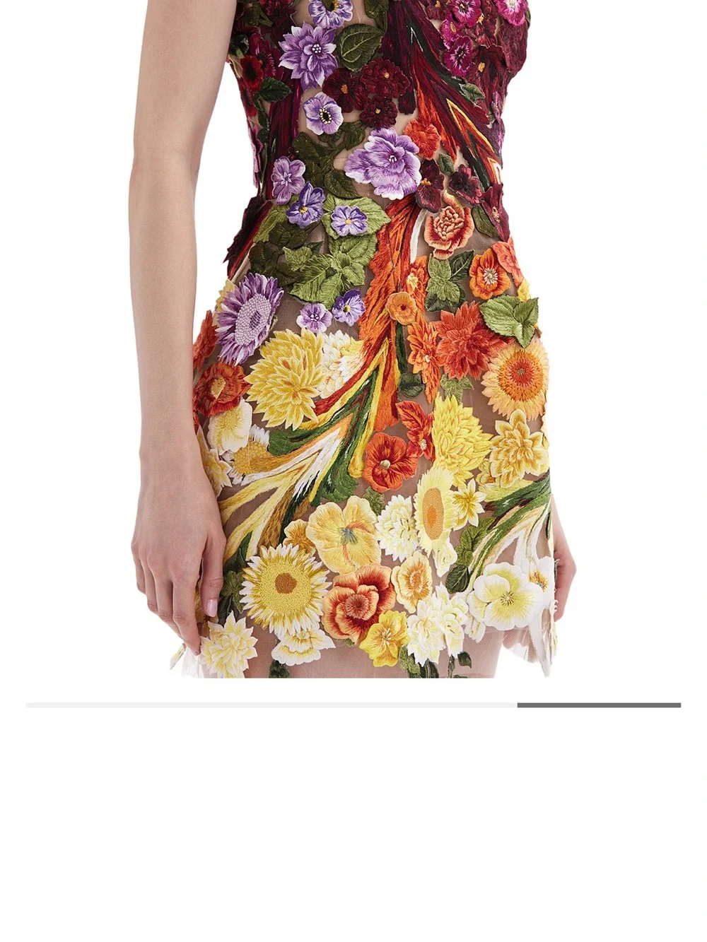 OSCAR DE LA RENTA
Strapless Floral Embroidered Mini Dress - Picture 2 of 4